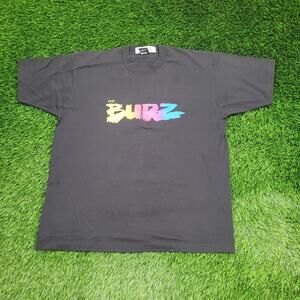Vintage 90s Colorful The-Budz Slogan Shirt L/XL 23x28 Black 420